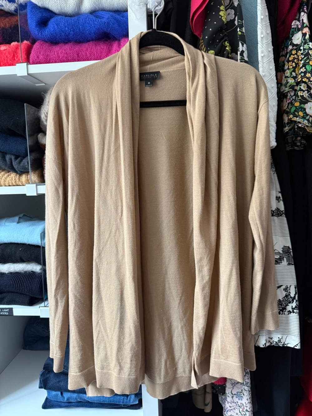 Carlisle Open-Front Cardigan Sweater - Tan